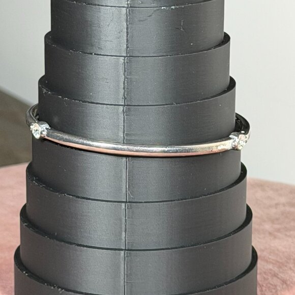 Brighton Silver-Tone Cross & Crystal Bangle Bracelet - Picture 3 of 12